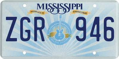 MS license plate ZGR946