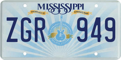 MS license plate ZGR949
