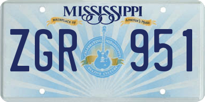 MS license plate ZGR951