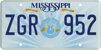 MS license plate ZGR952
