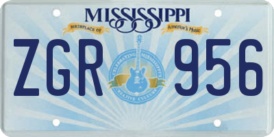 MS license plate ZGR956