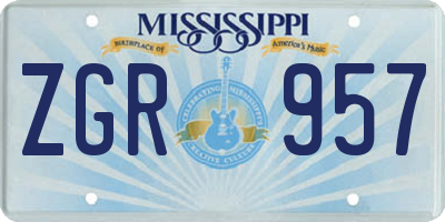 MS license plate ZGR957
