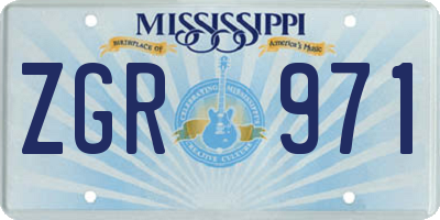 MS license plate ZGR971