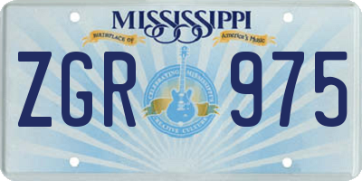 MS license plate ZGR975