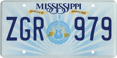 MS license plate ZGR979