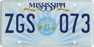 MS license plate ZGS073