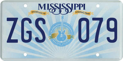 MS license plate ZGS079