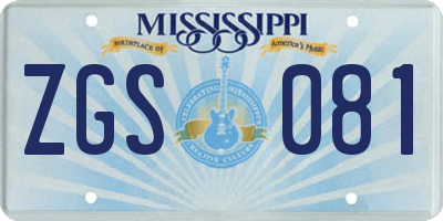 MS license plate ZGS081