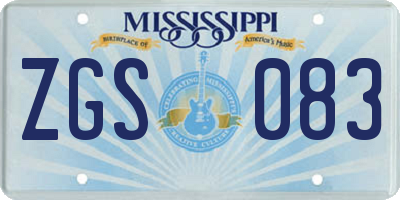 MS license plate ZGS083