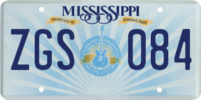 MS license plate ZGS084