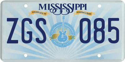 MS license plate ZGS085