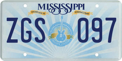 MS license plate ZGS097