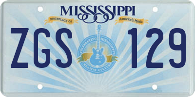 MS license plate ZGS129