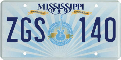 MS license plate ZGS140