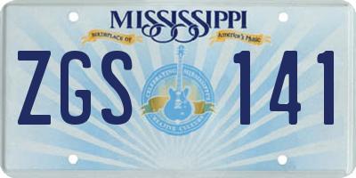 MS license plate ZGS141
