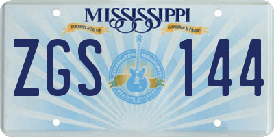 MS license plate ZGS144