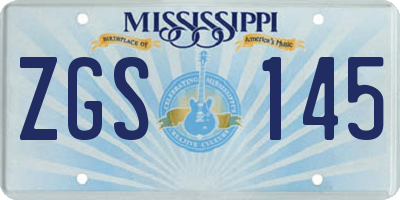 MS license plate ZGS145