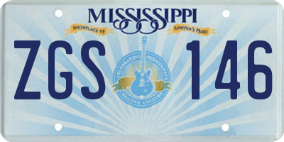 MS license plate ZGS146