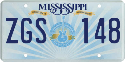 MS license plate ZGS148