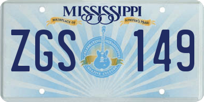 MS license plate ZGS149