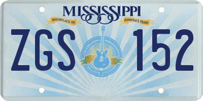 MS license plate ZGS152