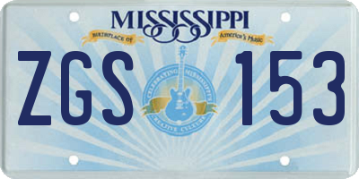 MS license plate ZGS153