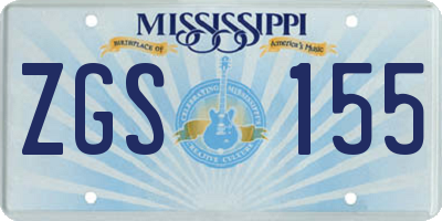 MS license plate ZGS155