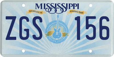 MS license plate ZGS156