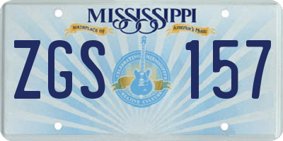 MS license plate ZGS157