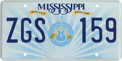 MS license plate ZGS159