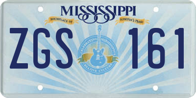 MS license plate ZGS161