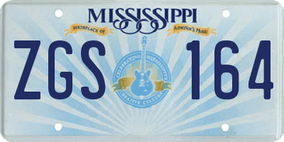 MS license plate ZGS164