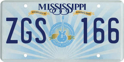 MS license plate ZGS166