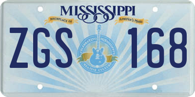 MS license plate ZGS168