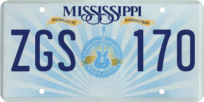 MS license plate ZGS170