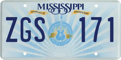 MS license plate ZGS171