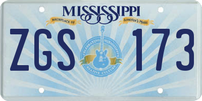 MS license plate ZGS173