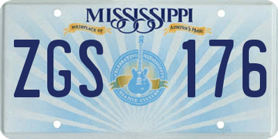 MS license plate ZGS176