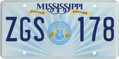 MS license plate ZGS178