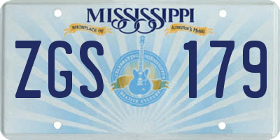 MS license plate ZGS179