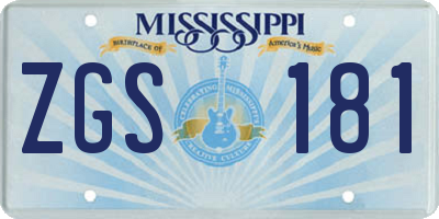 MS license plate ZGS181