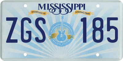 MS license plate ZGS185