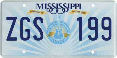 MS license plate ZGS199