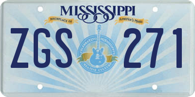 MS license plate ZGS271