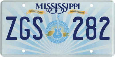 MS license plate ZGS282