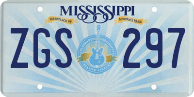 MS license plate ZGS297