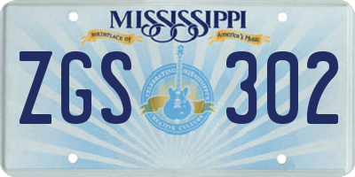 MS license plate ZGS302