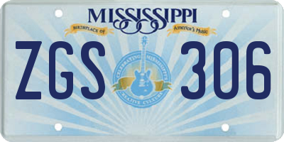 MS license plate ZGS306