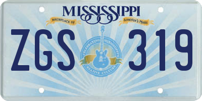 MS license plate ZGS319