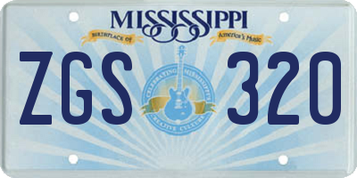 MS license plate ZGS320